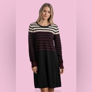 Vince Camuto Black and wine Striped sweater women’s Dress